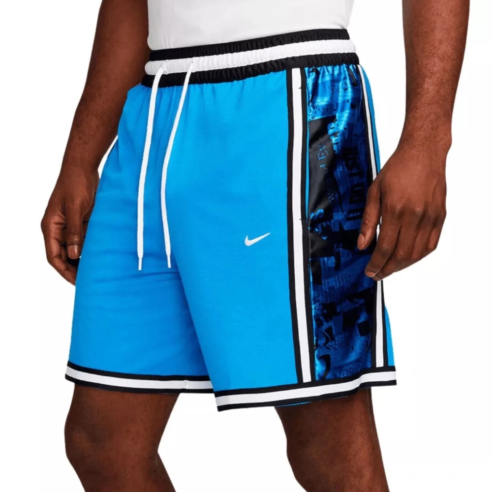 Nike Basketball shorts medium blue dri fit DNA zip pockets loose above knee NWT